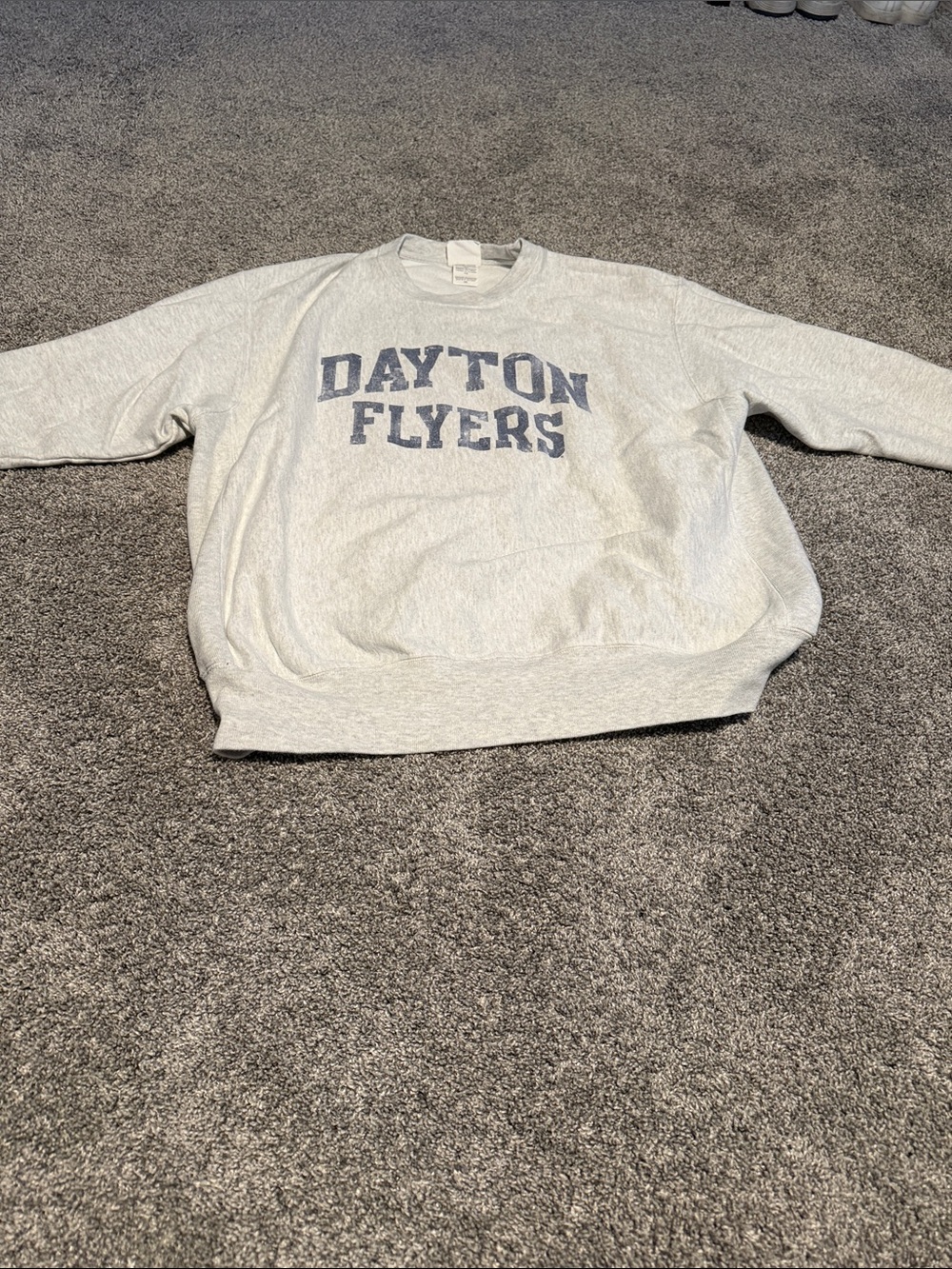 Champion Dayton Flyers Light Gray Crewneck Sweatshirt with Navy Print